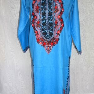 Blue embroidered kurta